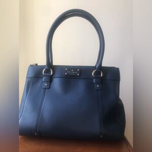 Kate Spade navy blue pebbled leather handbag